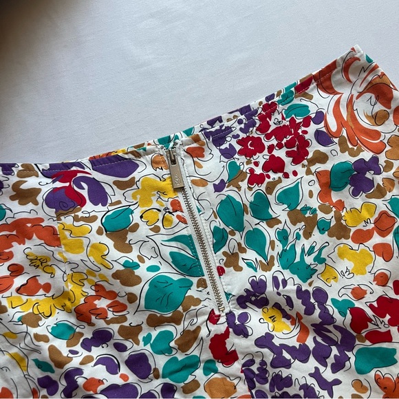 STORM & MARIE white multicolor abstract botanical leaf floral blouse skirt set - Picture 7 of 9